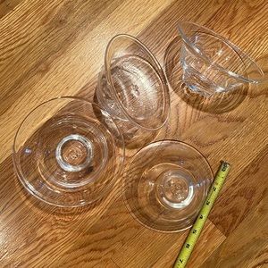 4 Simon Pearce 6” Shelburne hand blown footed glass bowl